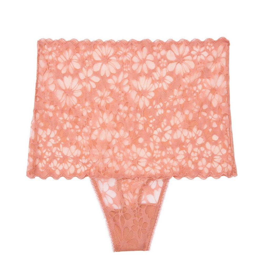 VS XS Thong High-Waist No-Show Rose Mesh So Gorgeous! Victoria’s Secret NWT - Picture 7 of 13